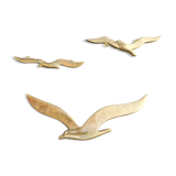 Set of 3 brass birds