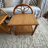 Set of two vintage rattan bedside tables