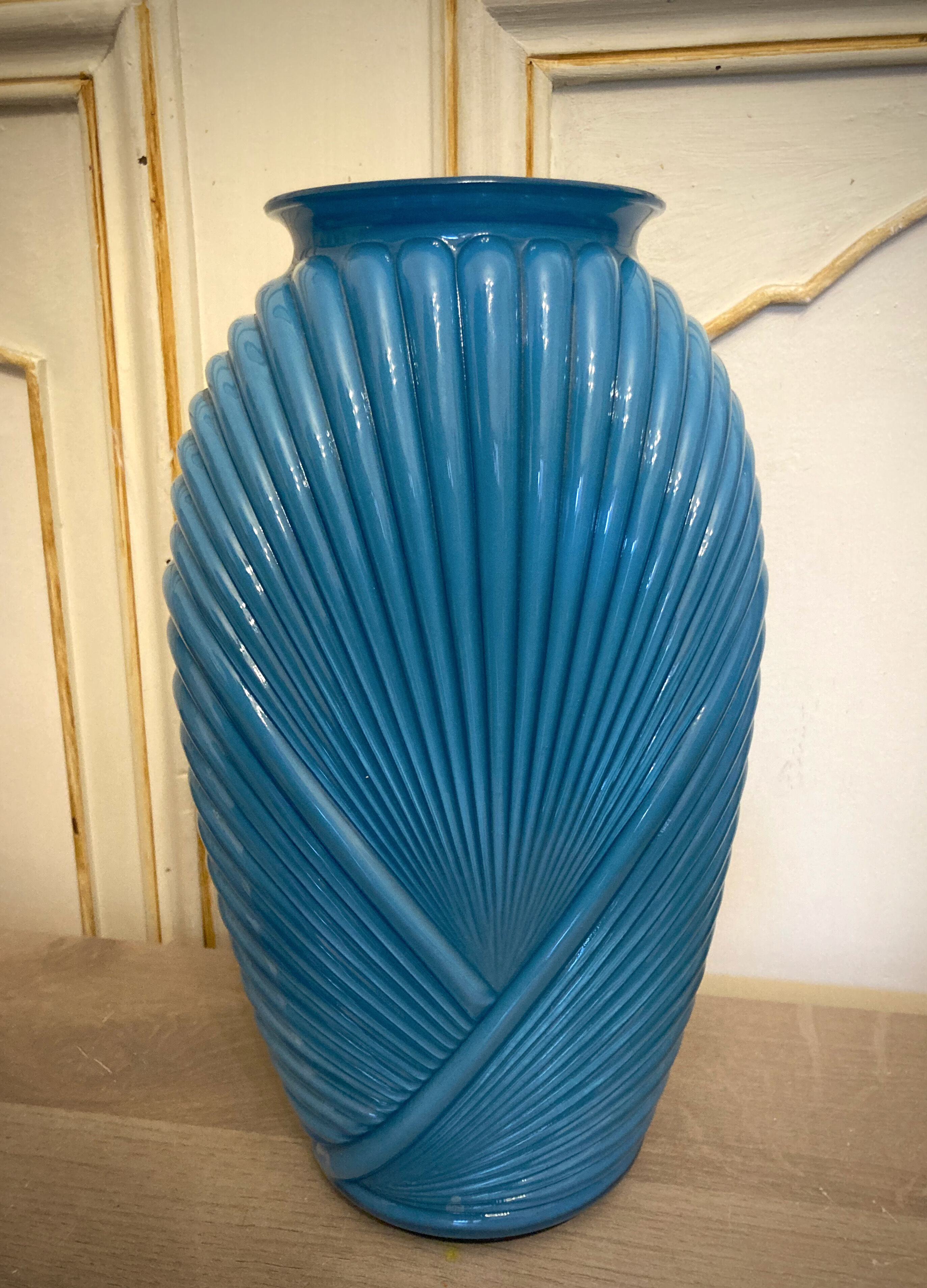 Opalescent Vase art deco hanch Hocking
