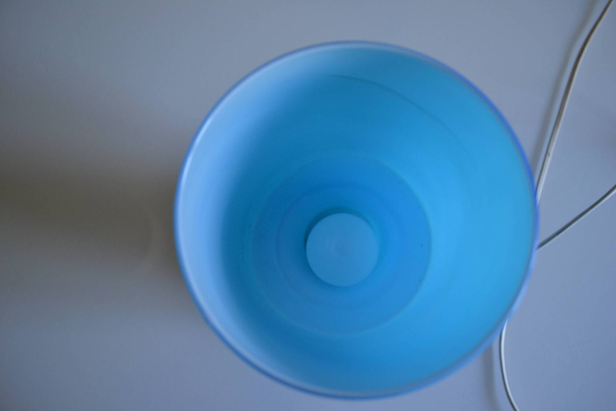Ikea Lykta lamp in vintage blue opaline glass from the 1980s.
