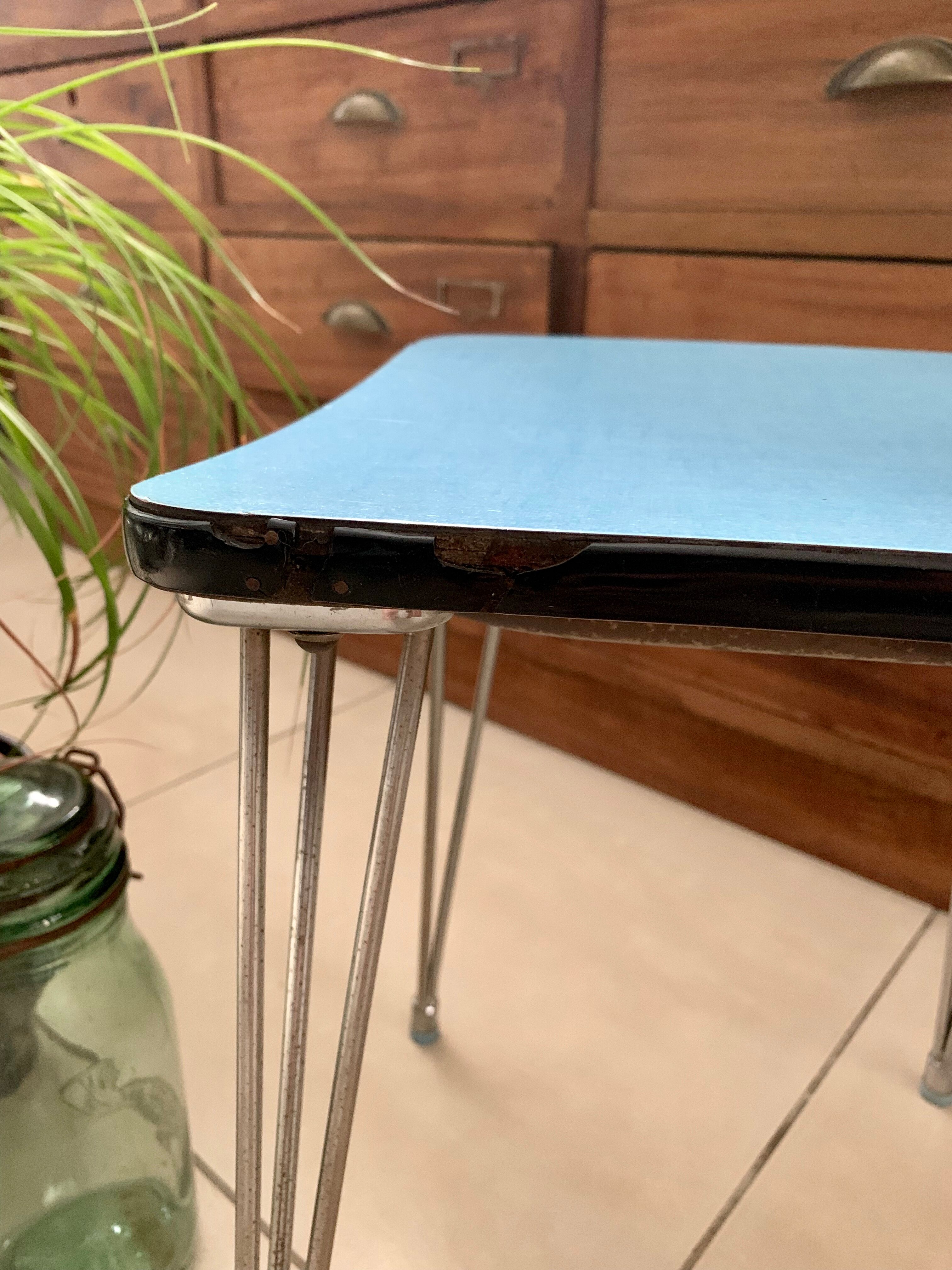 Tabouret formica pieds eiffel vintage