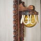 Sconce in wood and yellow glass ball from the 1960/1970