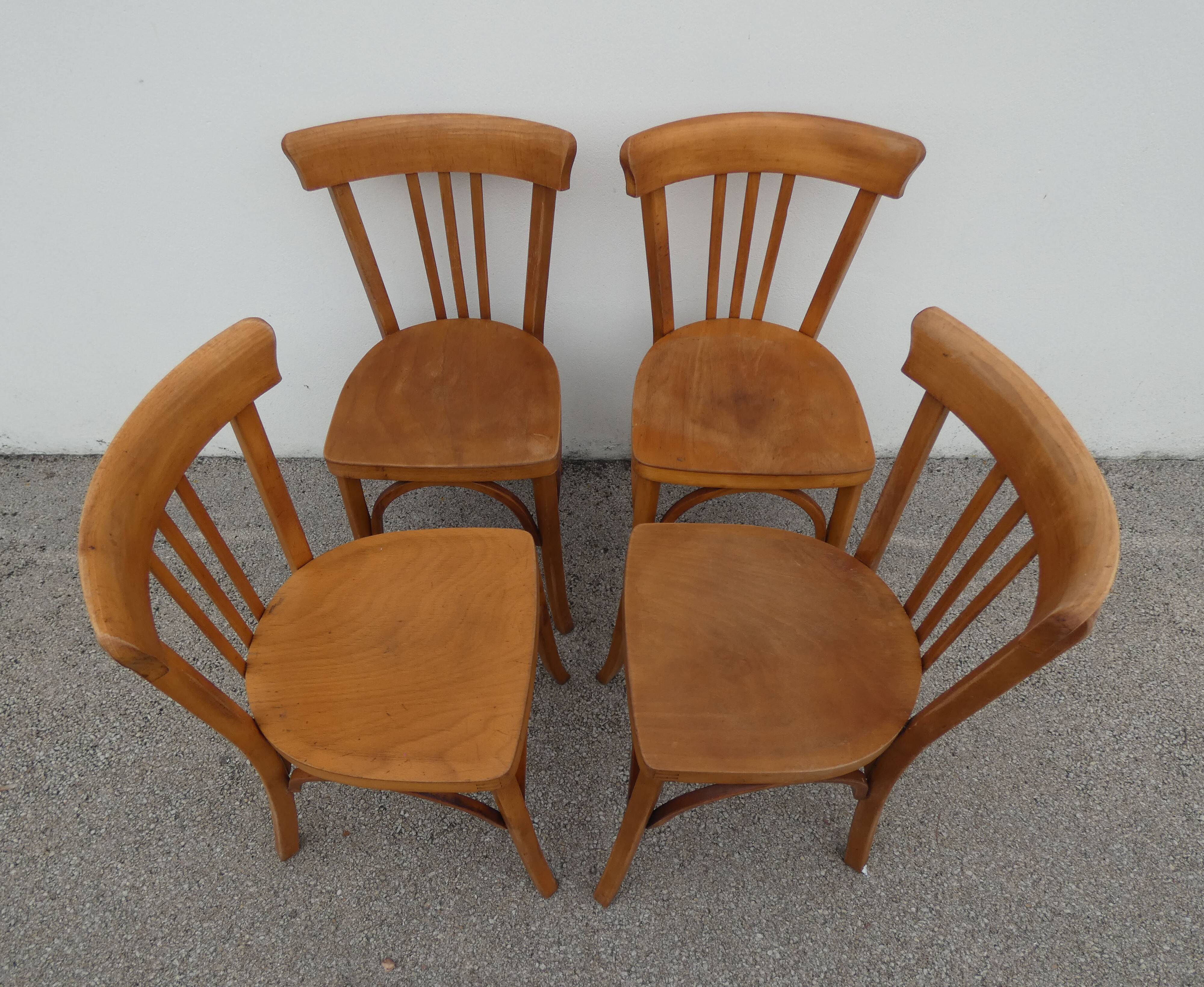 4 old vintage Luterma bistro chairs