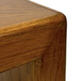 Minimalist vintage teak wood small solid bench