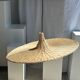 Large suspension, rattan luminaire in hat shape D:80cm