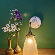Vintage frosted glass tulip wall light
