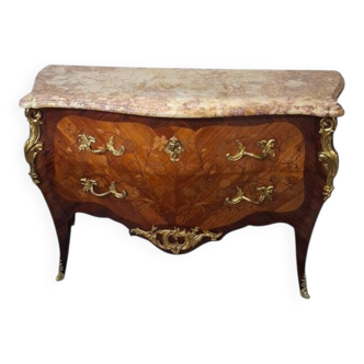 Louis XV style commode in marquetry