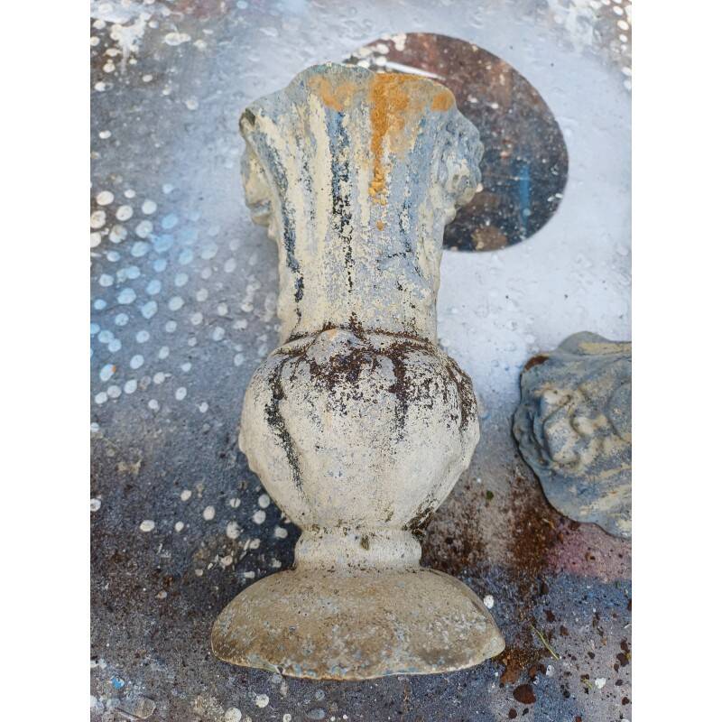 Pair of cast iron vases from 1900 from Charleville-Mézières