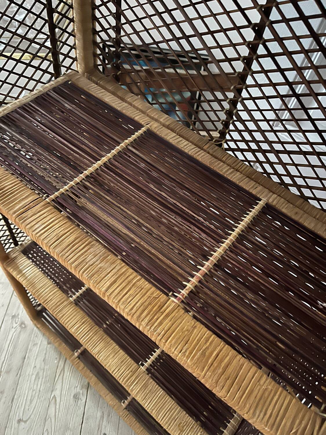 Vintage rattan shelf