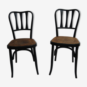 Paire de chaises type bistrot relookées