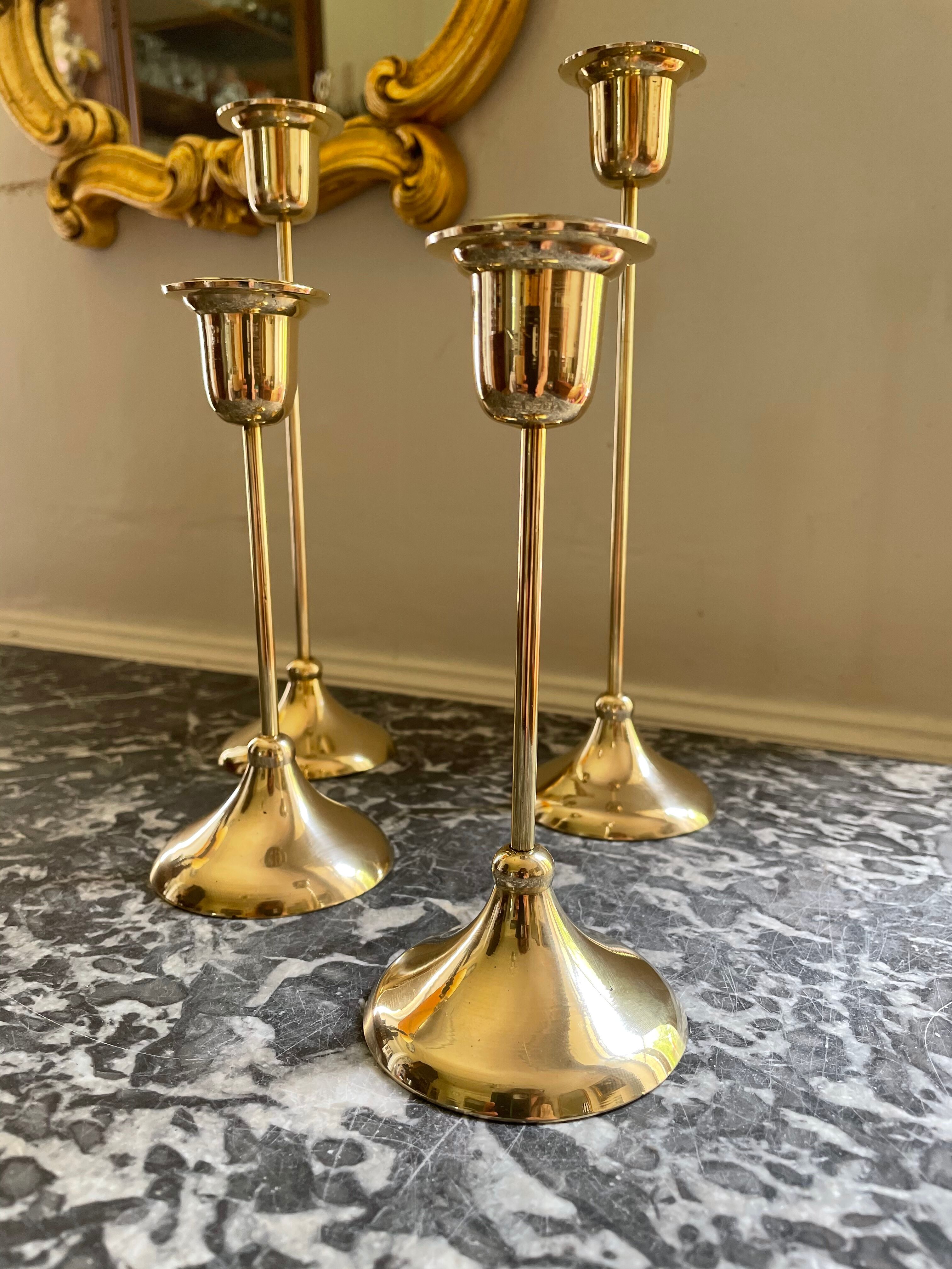 Gilded brass candlesticks