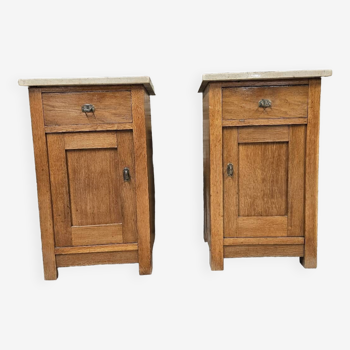Pair of 1950 marble bedside tables
