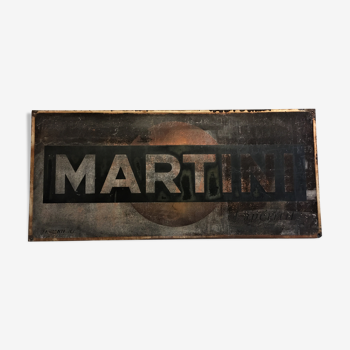 Plaque émaillée ancienne " martini "