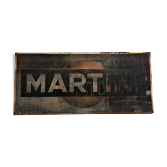 Plaque émaillée ancienne " martini "