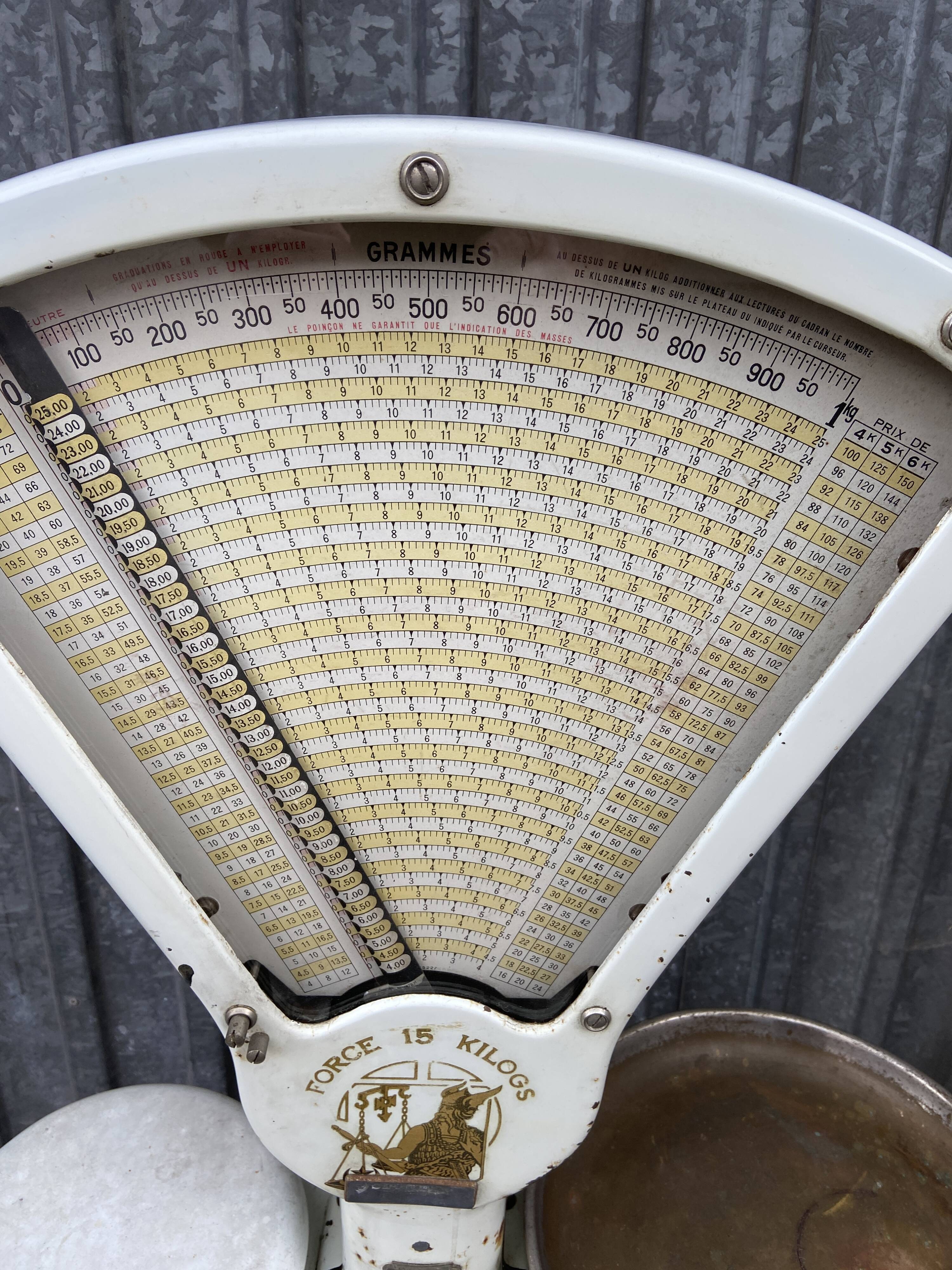 large grocer's scale Old Duchesne Vintage 1950