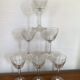 Set of 6 engraved wine glasses