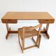 Midcentury desk & matching armchair by Derk Jan De Vries 1970s