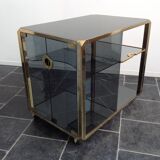 Bar Trolley in Brass & Smoked Glass by Mario Sabot, 1973