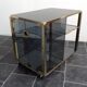 Chariot de bar en laiton et verre fumé par Mario Sabot, 1973