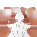 Set of 4 chairs teak by Arne Jacobsen Series 7 3107