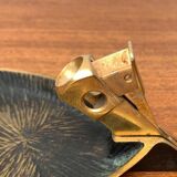 German brass ashtray with cigar cutter, 1950s.