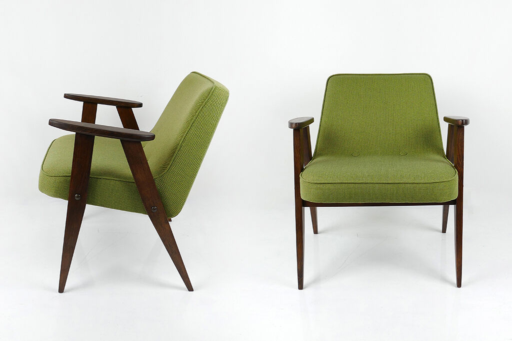 Restored vintage green lounge armchair from 60's