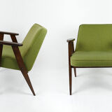 Restored vintage green lounge armchair from 60's