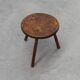 Rustic French wooden stool in wabi sabi style, ca. 1850