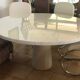 Table à manger vintage en marbre blanc de Carrare , Italie 1970'