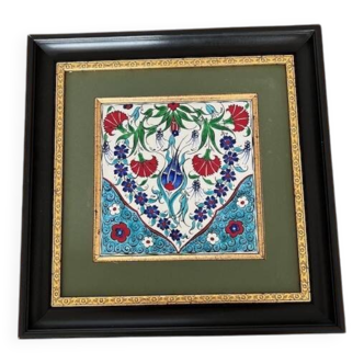 Cadre céramique Iznik Turquie peint à la main