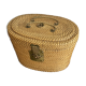 Chinese wicker and brass basket