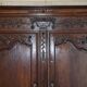 Antique Carved Wardrobe Dated 1844 with Shaped Panels