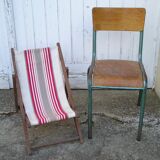 Transat ancien chaise longue pour enfant