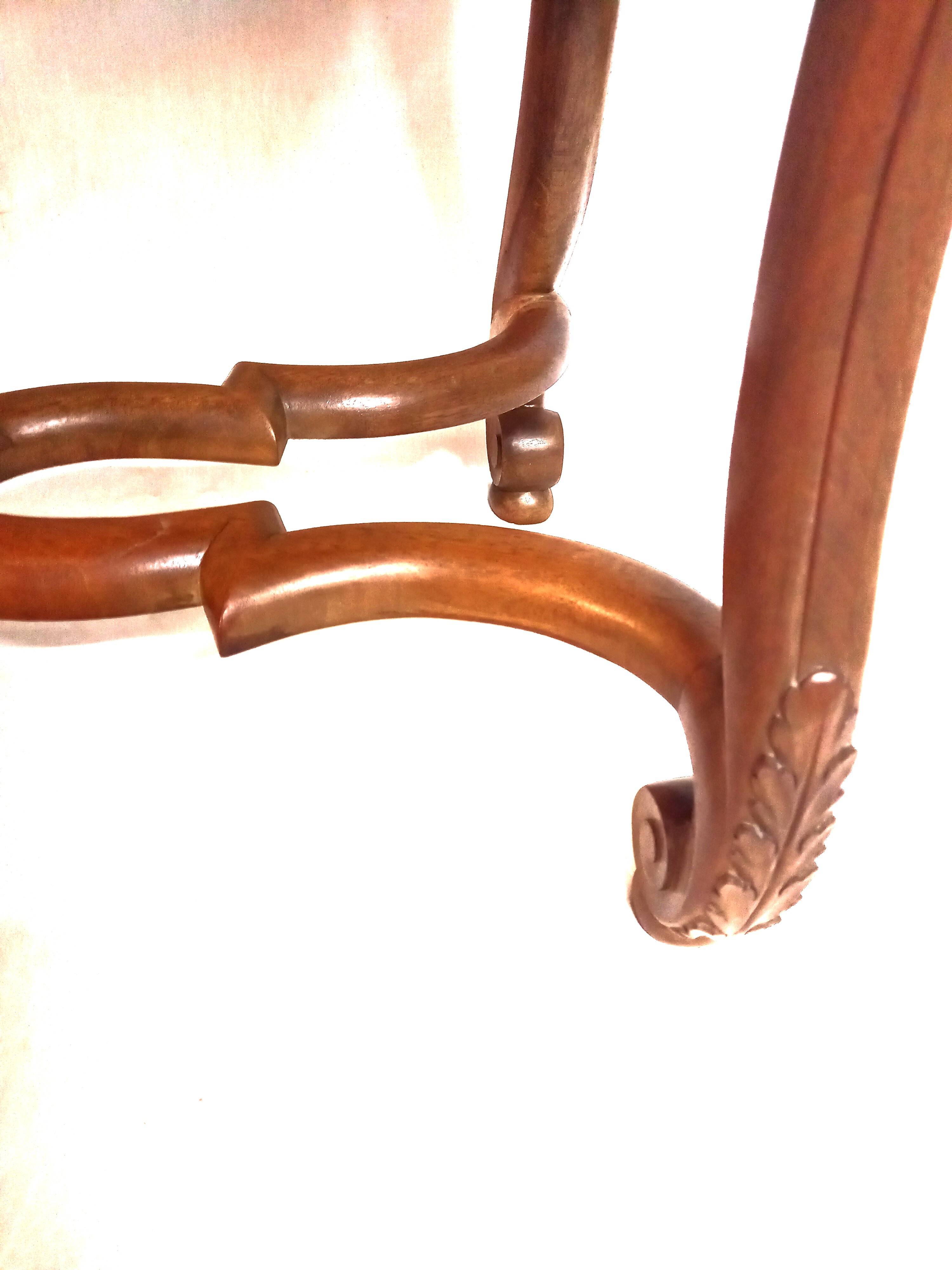 Colorful Louis XIV Style Bench with Sheep Bone Base