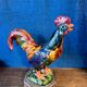 Ceramic sculpture of a rooster from Bavent, glazed terracotta, 1960.