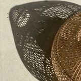 Small rattan lampshade in the shape of a braided hat