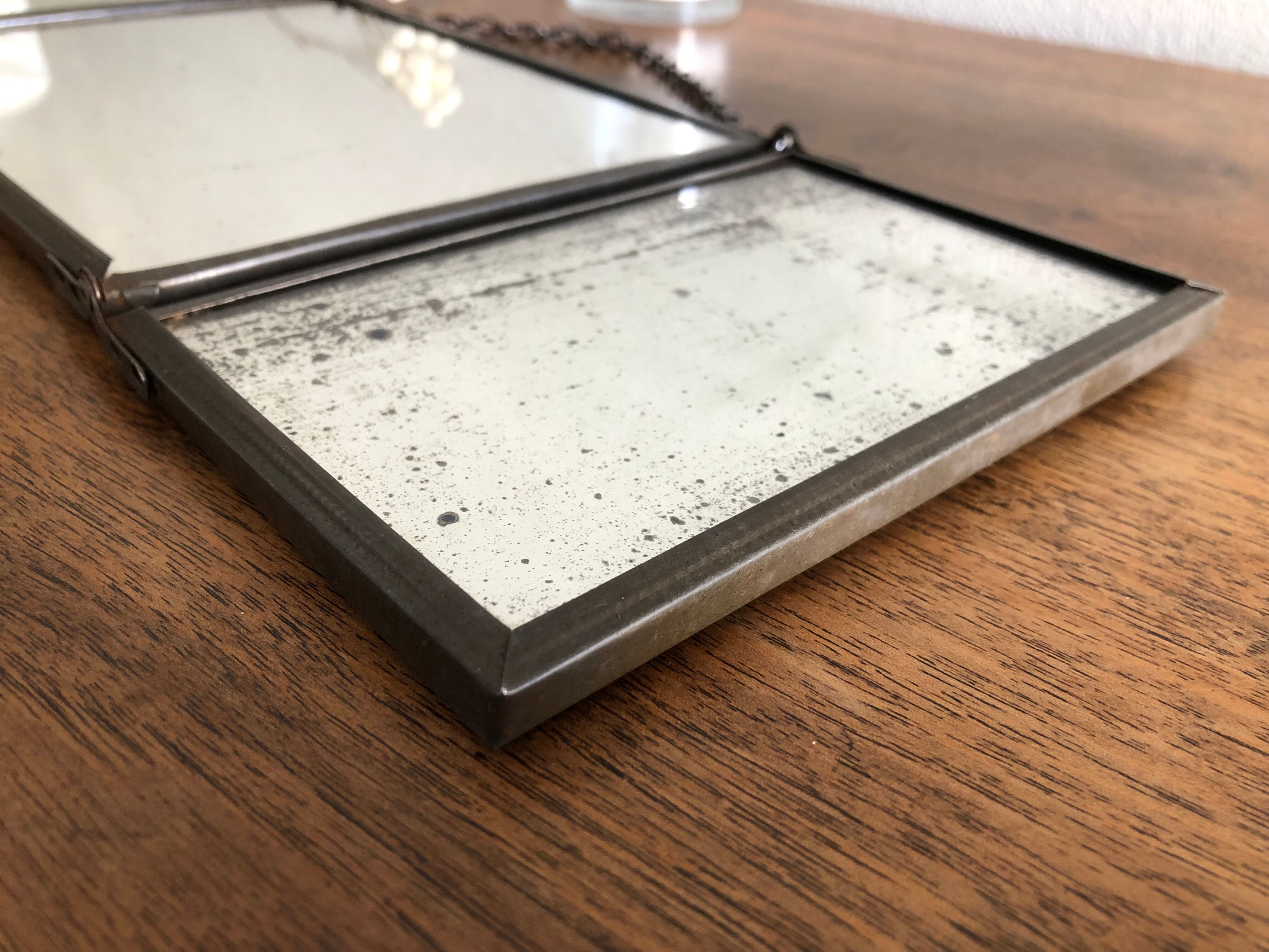 Triptych barber mirror 41.5 x 15 cm