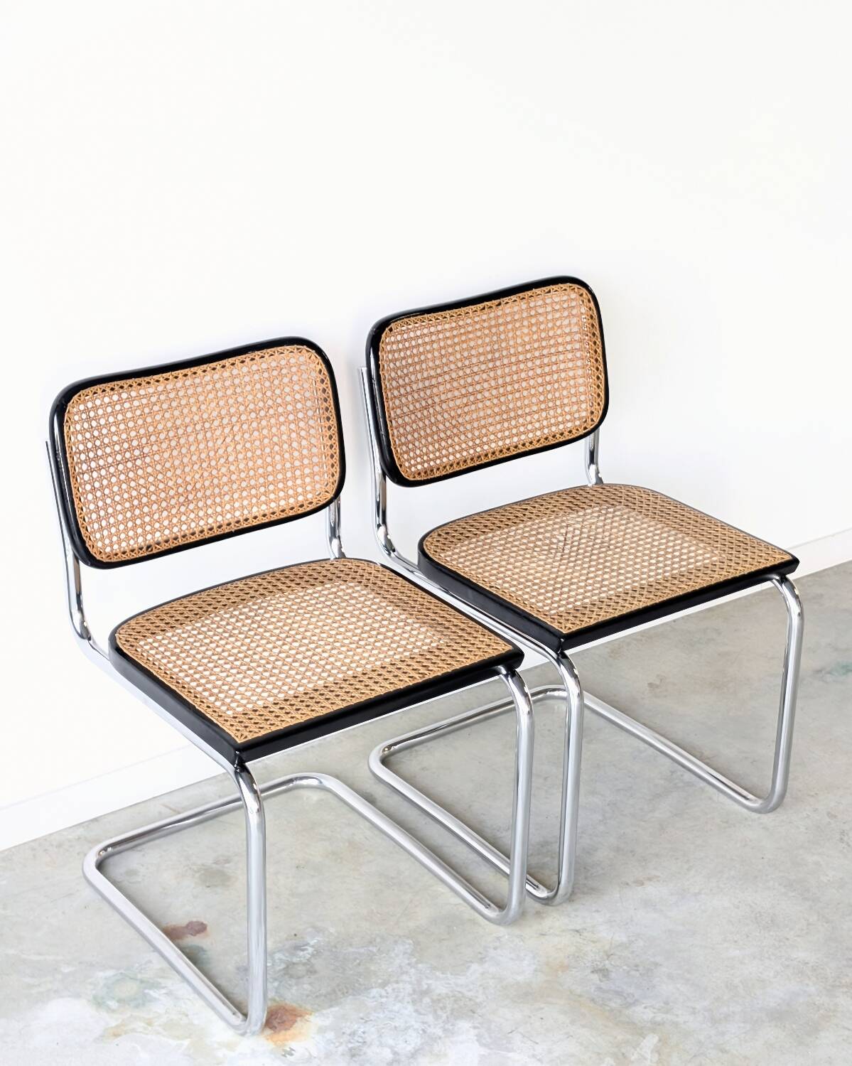 2 vintage Cesca B32 chairs, Gavina edition by Marcel Breuer, 1960.