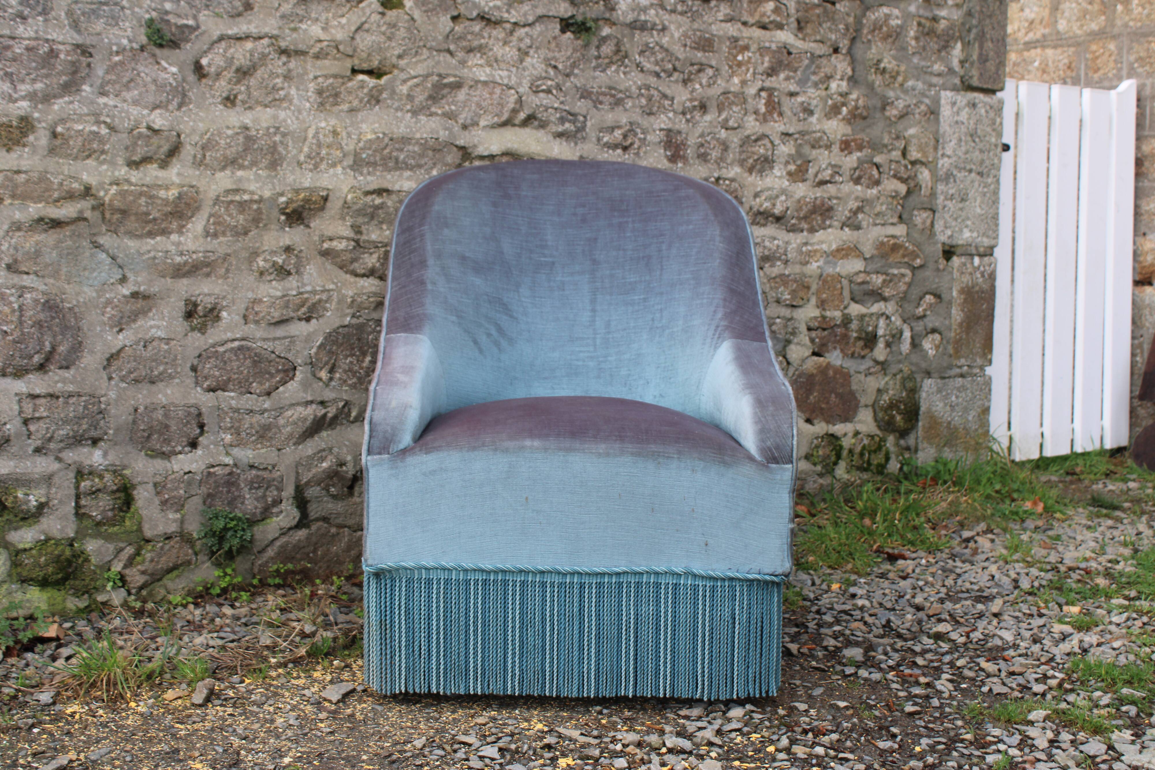 Vintage velvet toad armchair