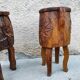 Pair of antique brutalist planters, Savoyard folk art
