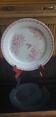 Flat round dish in pink iron earth Earthenware from Onnaing