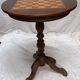 Pedestal table chessboard inlaid old pegs and staples