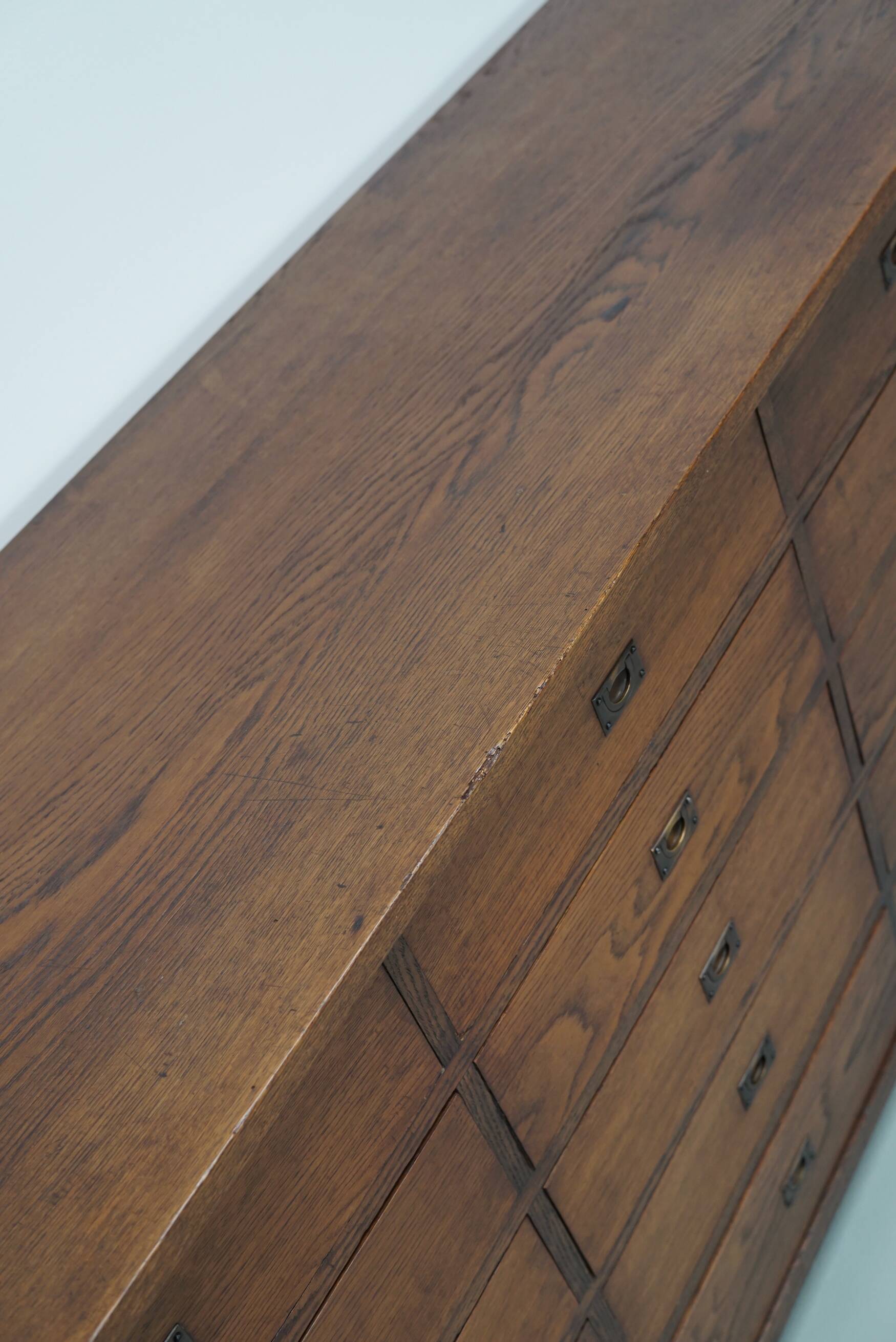 Large Art Deco Dutch Oak Apothecary / Filing Cabinet or Sideboard, 1930s