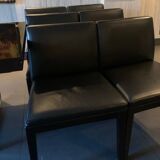 Edouar rambaud black leather chairs