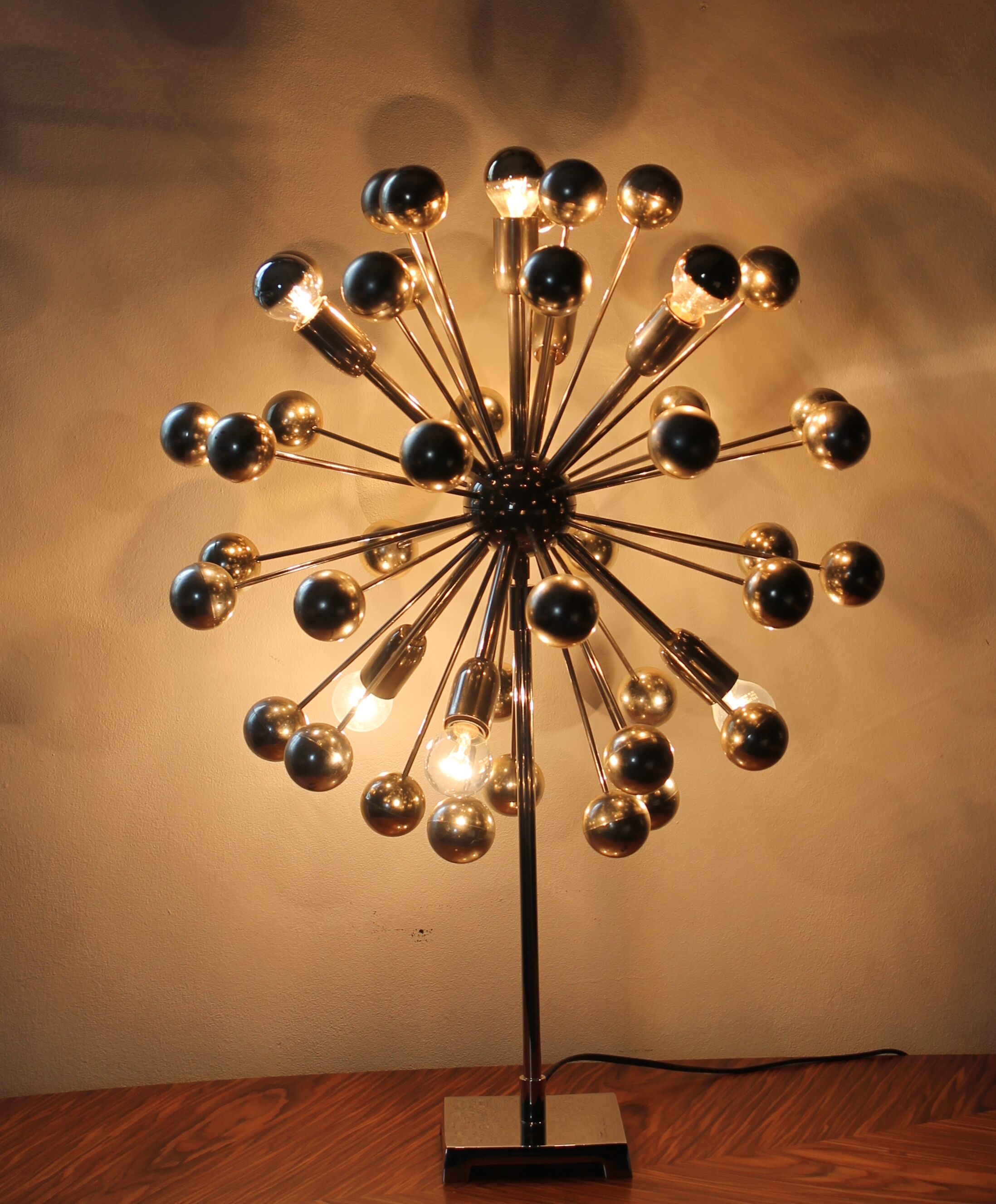 Vintage Sputnik lamp in chrome metal 7 lights