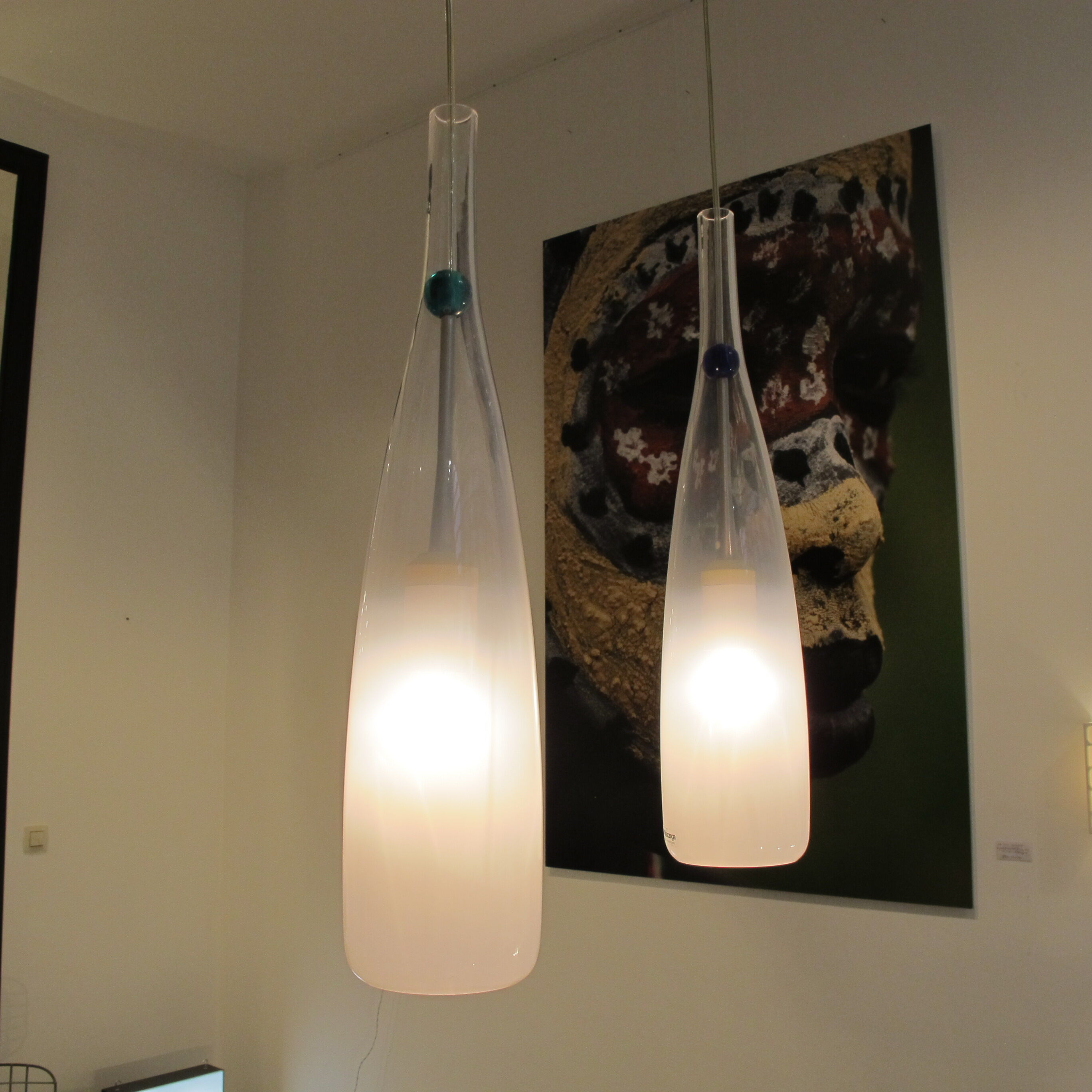 Pair of Murano glass - 1970 Mazzega suspension