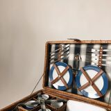 Pannier malle osier ensemble pique-nique