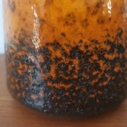 Vase vintage Scheurich 242-30 en lave grasse ouest-allemande, 30 cm, orange et