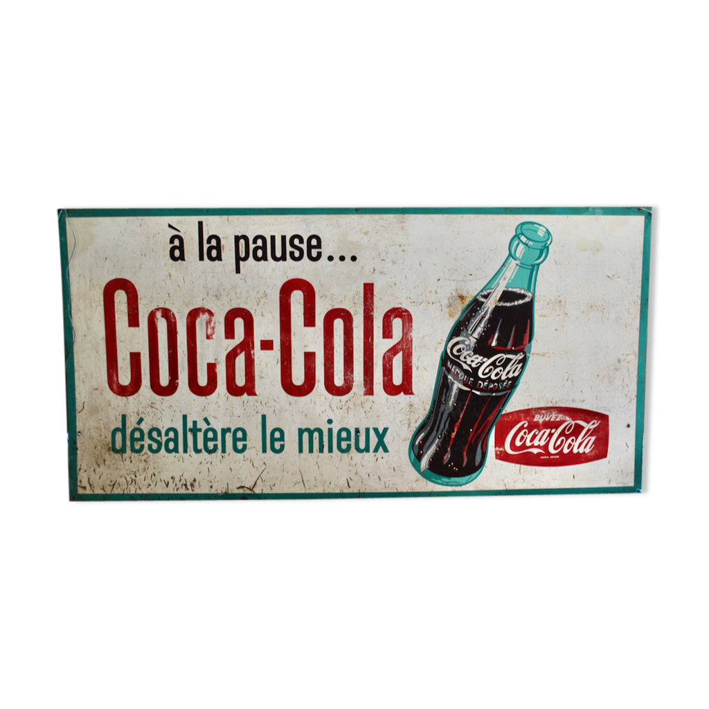 Plaque ancienne en tôle peinte coca cola | Selency