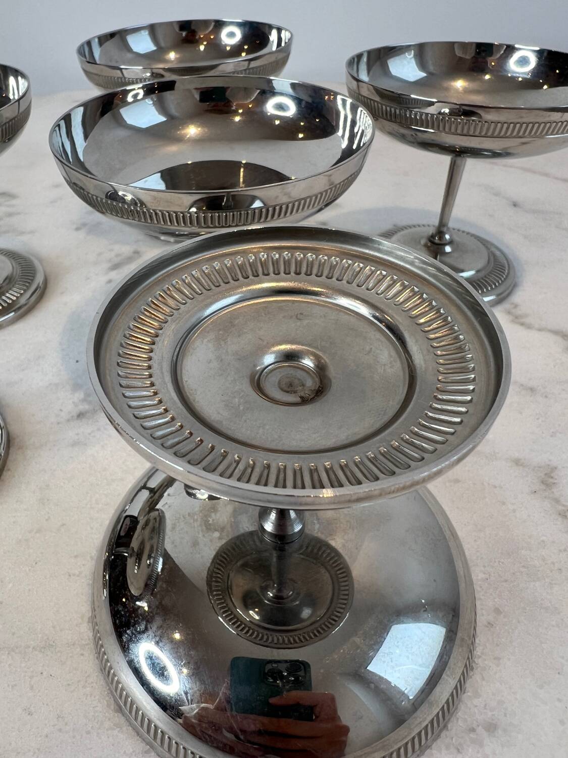 6 coupes à glace en inox